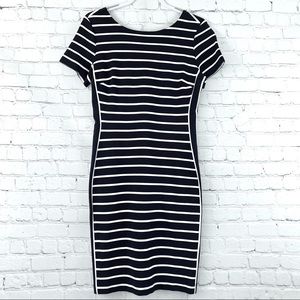 Banana Republic Navy and White Striped Dress